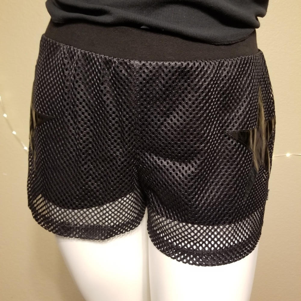 NWOT Tripp NYC Stretch Fishnet Shorts with Stars